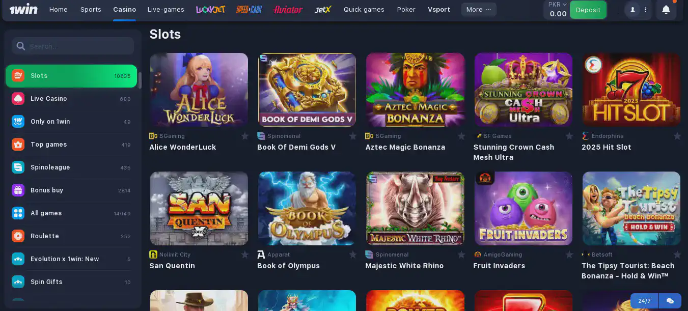1win slots