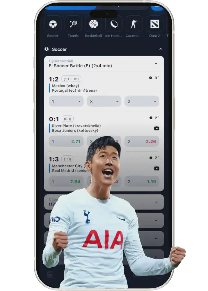 1win app betting options