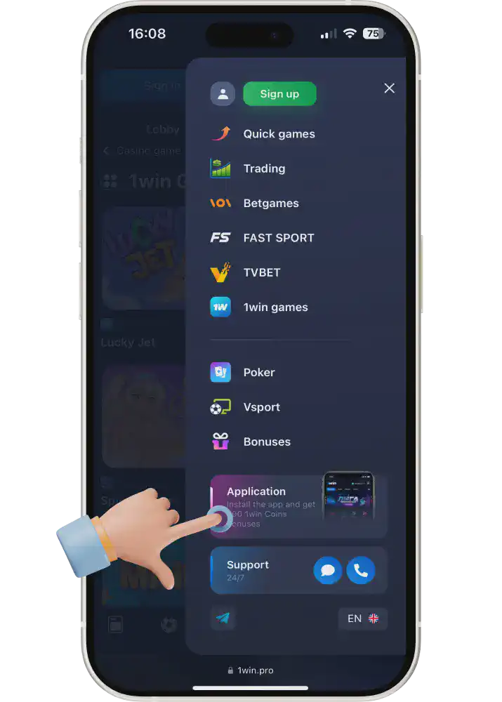 Download 1win app and get bonuses