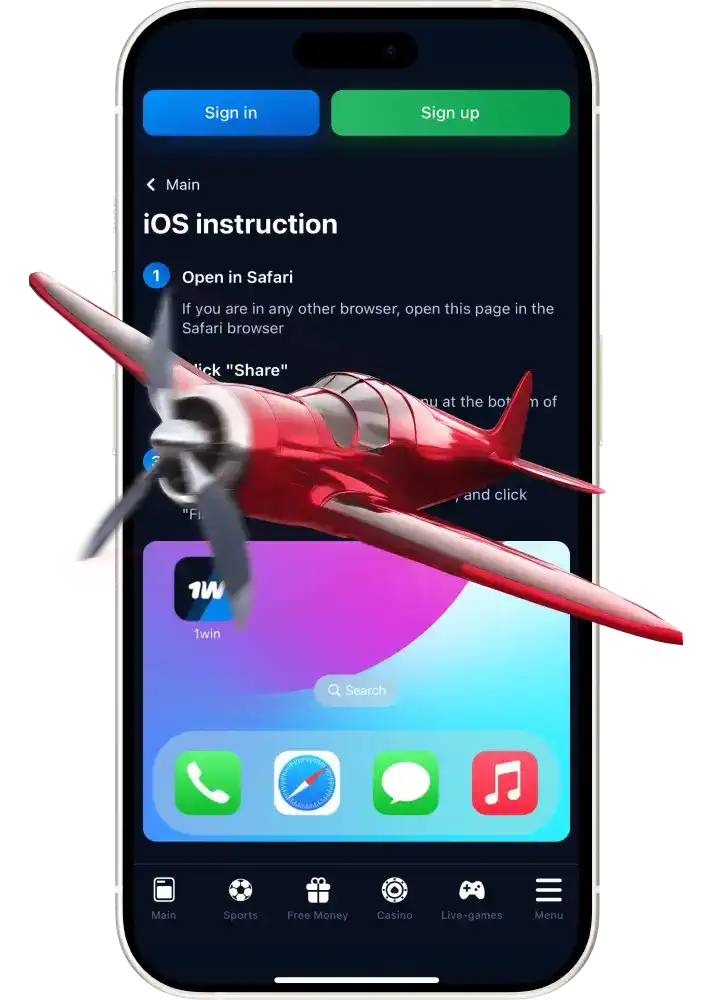 1win Aviator game for iOS