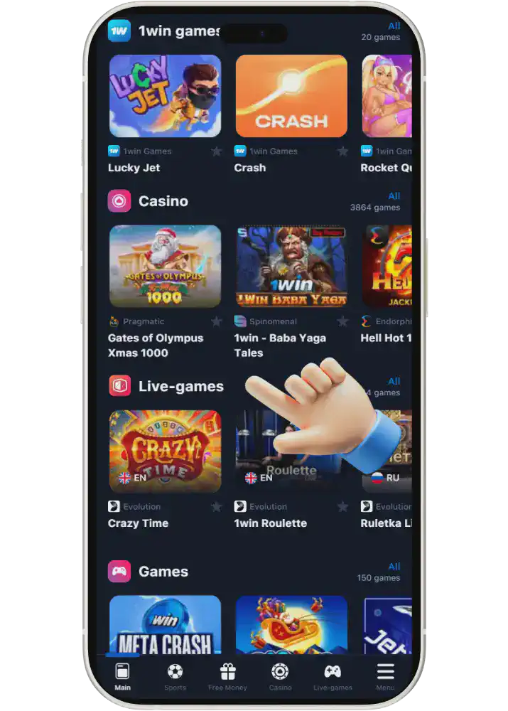Enjoy 1win online games