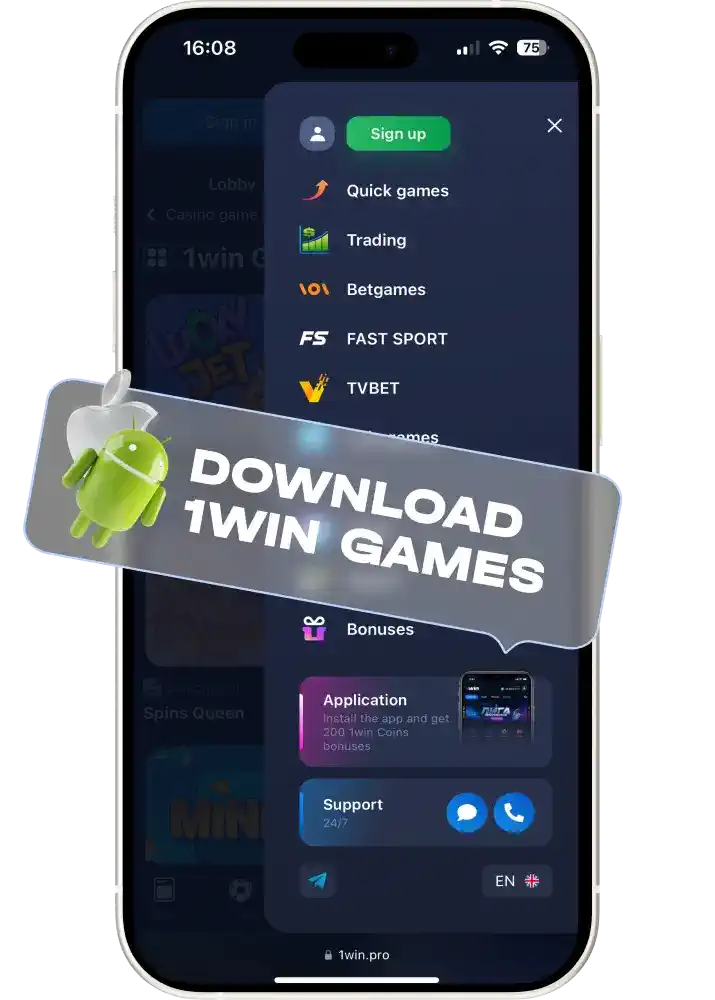 Download 1win APK  to try casino games