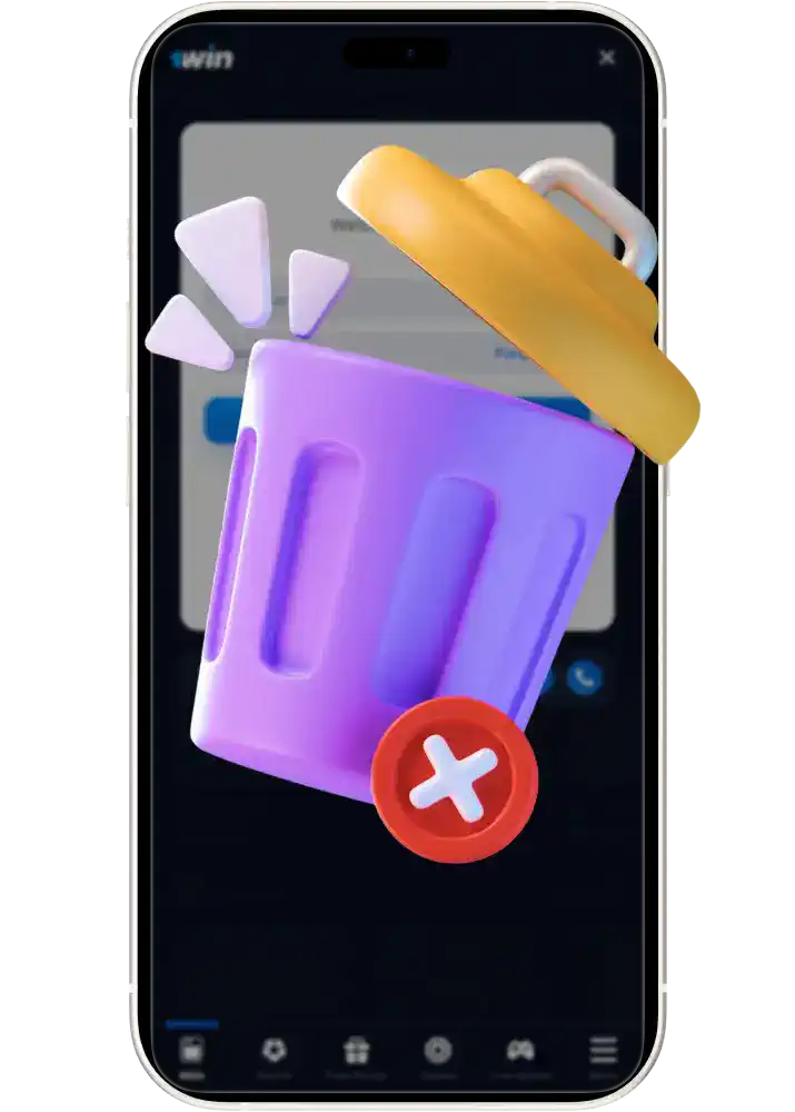 Delete the 1win account